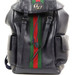 Gucci Textured Dollar Calfskin Web Medium Ophidia Double Buckle Backpack Blue 