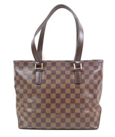 Authentic Louis Vuitton Damier Ebene Cabas Piano Luxury Leather Handbag 