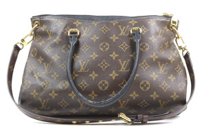 Authentic Louis Vuitton Monogram Pallas Full Luxury Leather Handbag - Black