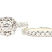 Classic 14KT White Gold 1.65 ctw Round Diamond Scalloped Halo Wedding Ring Set