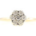 Estate 0.21 Ctw Round Diamond 14KT Yellow Gold Flower Cluster Ring by Zales 2.1g