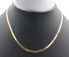 High Shine 18KT Yellow Gold 3.1mm Classic Herringbone Chain Necklace 18" - 8.58g