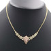 14KT Yellow & Rose Gold V Style Diamond Cut Cross & Heart 16" Estate Necklace 9g