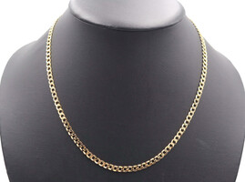 Classic High Shine 10KT Yellow Gold 4.4mm Curb Link Chain Necklace 20" - 7.37g