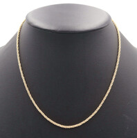 Fancy 14KT Two-Tone Gold Twisted Rope & Ball / Bead Chain Necklace 18" by MA