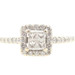 0.56 ctw Princess and Round Cut Diamond Square Halo 14KT Gold Engagement Ring 