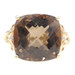 Women's 8.50 Ct Cushion Cut Smoky Quartz & Diamond Accents 10KT Yellow Gold Ring