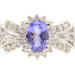 0.70 ctw Oval Cut Iolite & 0.40 ctw Round Diamond 14KT White Gold Gemstone Ring