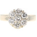 1.15 ctw Round Diamond Flower Cluster 14KT White Gold Women's Estate Ring - 4.6g