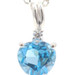 Heart Cut Blue Topaz & White Sapphire 14KT Pendant on 14KT Gold Chain 18.5"