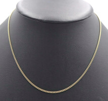 High Shine 14KT Yellow Gold 1.9mm Estate Curb Link Necklace 17.5" by MB - 4.58g