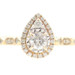 Estate 0.36 Ctw Round Diamond Pear Cluster 10KT Yellow Gold Halo Engagement Ring