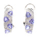 1.40 Ctw Trilliant Cut Tanzanite & Round Diamond 14KT Gold Semi-Hoop Earrings