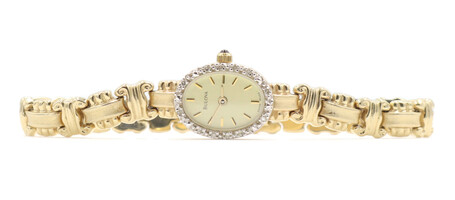 Women's Bulova 95U03 14KT Yellow Gold 0.15 ctw Round Diamond 4 Jewel Watch 14g