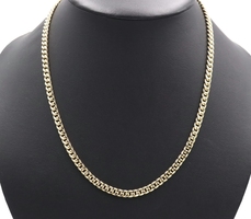 Italy 14KT Yellow Gold 5.3mm Wide Hollow Curb Link Chain Necklace 21" - 10.99g