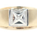 Estate Satin Finish 10KT Two-Tone Gold Solitaire Round Diamond Accent Ring 4.5g