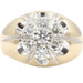 Men's 0.98 ctw Round Diamond 10KT Yellow Gold Flower Cluster Estate Dome Ring 