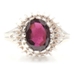 Sterling Silver Oval Cut Lab Created Garnet Solitaire Women's Estate Ring 3.1g 