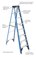 Werner 8 ft. Fiberglass Step Ladder