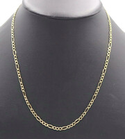 High Shine 10KT Yellow Gold 3.7mm Classic Figaro Chain Necklace 20.5" - 3.40g