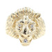 Men's 0.07 Ctw Round Diamond 10KT Yellow Gold Lion's Head Statement Ring - 9.8g