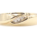 Men's 0.06 ctw Round Diamond Diagonal 7.4mm Wide 10KT Yellow Gold Ring - 3.3g 