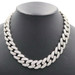 Heavy Round CZ Encrusted Sterling Silver (925) Cuban Chain Necklace 20" - 274g