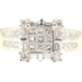 0.95 ctw Princess Round & Baguette Diamond Halo 14KT White Gold Engagement Ring