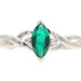 0.34 Ct Marquise Lab-Created Emerald & Natural Diamond 10KT White Gold Ring 1.7g