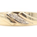 Men's 0.05 ctw Round Diamond Diagonal 10KT Yellow Gold 7.3mm Wedding Band Ring