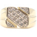 Men's 10KT Yellow Gold 0.22 ctw Round diamond Square Signet Ring Size 9.5 - 5.6g