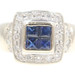 Natural 0.64 Ctw Princess Cut Sapphire & Diamond Halo 18KT White Gold Ring 7.4g 