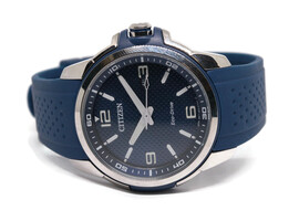 Citizen Men's Eco-Drive Weekender Watch in Stainless Steel with Blue Polyurethan