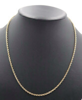 Classic 10KT Yellow Gold 2.8mm Wide High Shine Rope Chain Necklace 22" - 12.21g