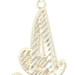 Classic Milgrain 10KT Yellow Gold Diamond-Cut Cursive Initial "A" Pendant 1.4"