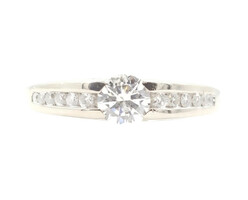 0.56 ctw Round Diamond Tension Channel Band 14KT White Gold Engagement Ring 3.7g