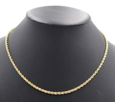 Classic 14KT Yellow Gold 3.2mm Wide High Shine Rope Chain Necklace 20" - 8.79g