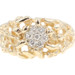 Men's Retro Style 0.28 Ctw Round Diamond Cluster 10KT Yellow Gold Nugget Ring 7g