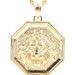 Estate 10KT Yellow Gold Octagonal Lion's Head Pendant on 10KT Rope Chain 20"