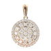 0.65 ctw Round Diamond Triple Halo 10KT Rose Gold Round Necklace Pendant 1.8g