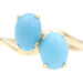 Women's 2.0 Ctw Matte-Finish Cabochon Turquoise 10KT Yellow Gold Bypass Ring 3g