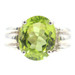 Women's Solitaire 4.50 Ct Oval Cut Peridot Sterling Silver (925) Gemstone Ring