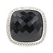 David Yurman Sterling Silver (925) 20mm Black Onyx & Diamond Halo Albion Ring