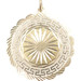 Diamond-Cut High Shine 14KT Yellow Gold Greek Style Medal Necklace Pendant 1.8"