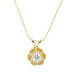 0.15 ctw Round Diamond 14KT Yellow Gold Estate Buttercup 16" Necklace - 1.6g 