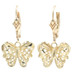 Women's 10KT Yellow Gold 22.5mm Diamond Cut Butterfly Dangle Earrings - 1.77g