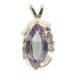 3.0 ctw Marquise Cut Lab Created Color Changing Sapphire & CZ 14KT Gold Pendant 