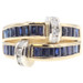 Unique Channel-Set 0.96 Ctw Lab Created Sapphire & Round Diamond 14KT Gold Ring