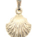 Estate High Shine Diamond-Cut 14KT Yellow Gold Seashell Necklace Pendant 0.7"