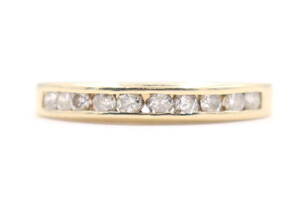 Women's Classic 14KT Gold 0.35 ctw Round Diamond 3mm Wide Channel Band Ring 2.0g